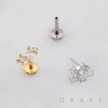 CZ MARQUISE SQUARE ROUND BEZEL THREADLESS (PUSH IN) 316L SURGICAL STEEL LABRET SET